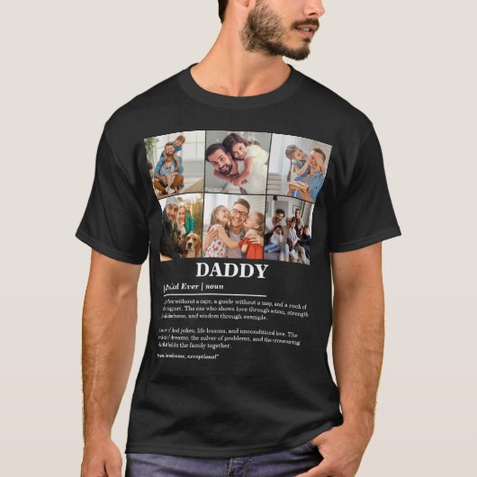 Persoonlijke Papa Definitie 6 Foto Collage T-shirt (Voorkant)