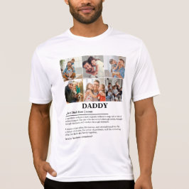 Persoonlijke papa-definitie 6 fotocollage t-shirt