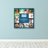 Persoonlijke papa Definition Blue 12 Photo Collage Canvas Afdruk (Insitu (Houten vloer))