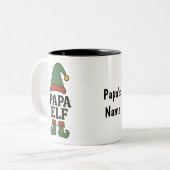 Persoonlijke Papa Elf Mok – Aangepaste Kerstcadeau (Voorkant links)