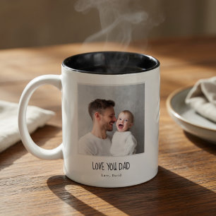 Persoonlijke papa fotomok   Op maat gemaakte Vader Tweekleurige Koffiemok