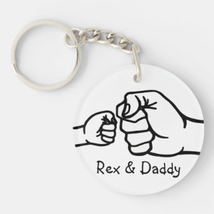 Persoonlijke Papa & Ik Vuiststoot Aangepaste Namen Sleutelhanger