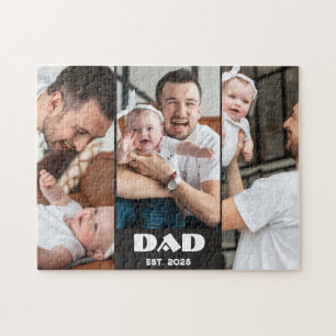 Persoonlijke papa opgericht 3-foto collage legpuzzel