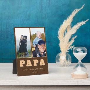 Persoonlijke Papa Plaque – Namen en foto van klein Fotoplaat