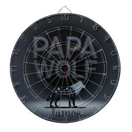 Persoonlijke Papa Wolf Natuur Silhouet Dartbord