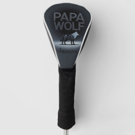 Persoonlijke Papa Wolf Natuur Silhouet Golfheadcover