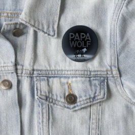 Persoonlijke Papa Wolf Natuur Silhouet Ronde Button 5,7 Cm