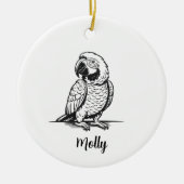 Persoonlijke Papegaai Kerstmis Keramisch Ornament (Voorkant)