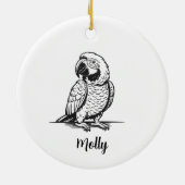 Persoonlijke Papegaai Kerstmis Keramisch Ornament (Achterkant)