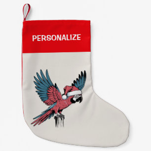 Persoonlijke papegaai met een kerstmuts Kerstmis Kleine Kerstsok