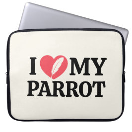 Persoonlijke Papegaaienliefde Minimaal Typografie Laptop Sleeve