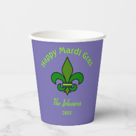 Persoonlijke papieren bekers met Mardi Gras Fleur