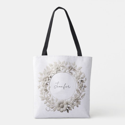 persoonlijke papieren bloemen frame tas  (Achterkant)