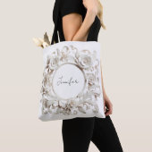 persoonlijke papieren bloemen frame tote tas (Dichtbij)