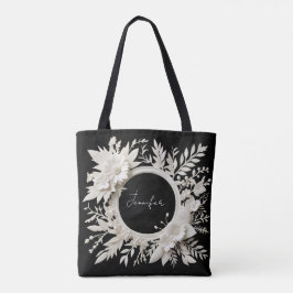 persoonlijke papieren bloemenframe-tas tote bag