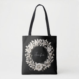 persoonlijke papieren bloemenframe-tas  tote bag