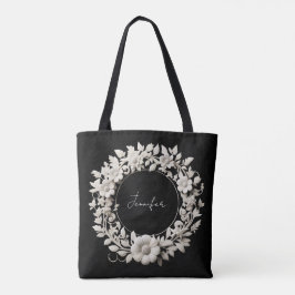 persoonlijke papieren bloemenframe-tas tote bag