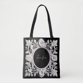 persoonlijke papieren bloemenframe-tas  tote bag