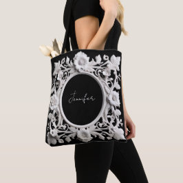 persoonlijke papieren bloemenframe-tas tote bag