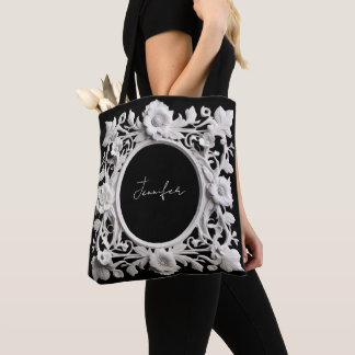 persoonlijke papieren bloemenframe-tas  tote bag
