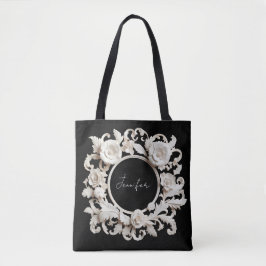 persoonlijke papieren bloemenframe-tas  tote bag