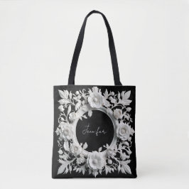 persoonlijke papieren bloemenframe-tas  tote bag