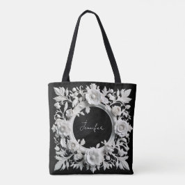 persoonlijke papieren bloemenframe-tas tote bag
