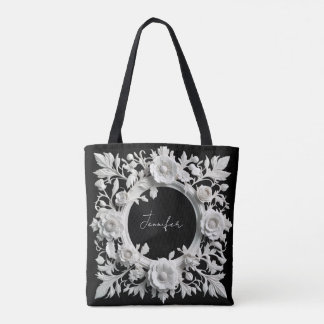 persoonlijke papieren bloemenframe-tas  tote bag