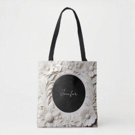persoonlijke papieren bloemenframe-tas  tote bag