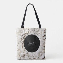persoonlijke papieren bloemenframe-tas tote bag