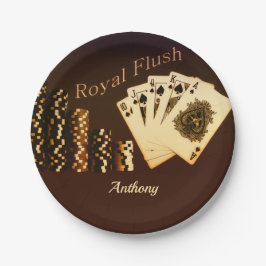 Persoonlijke Papieren Borden met Royal Flush Poker Bordje
