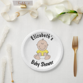 Persoonlijke papieren bordjes voor babyshower
