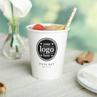 Persoonlijke papieren restaurantbeker met logo bekers