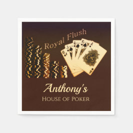 Persoonlijke papieren servet met Royal Flush Poker