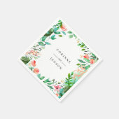 Persoonlijke papieren servetten met botanisch stra (Hoek)