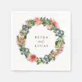 Persoonlijke papieren servetten met Navy Coral Bot (Voorkant)