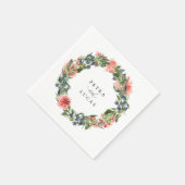 Persoonlijke papieren servetten met Navy Coral Bot (Hoek)