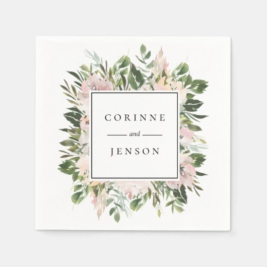 Persoonlijke papieren servetten met stoffige bloem (Voorkant)