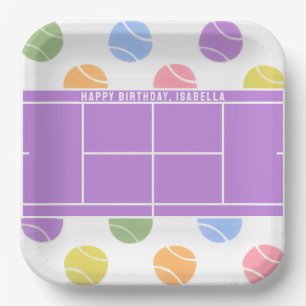 Persoonlijke papieren tennis verjaardagsborden bordje