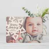 Persoonlijke papieren uitgesneden vakantie Sneeuwv Feestdagenkaart (Staand voorkant)