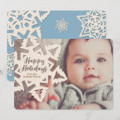 Persoonlijke papieren uitgesneden vakantie Sneeuwv Feestdagenkaart (Voorkant / Achterkant)