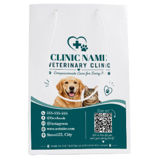 Persoonlijke papieren zak voor de dierenkliniek medium cadeauzakje
