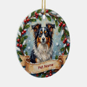 Persoonlijke Papillon Kerst Keramisch Ornament (Rechts)
