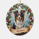 Persoonlijke Papillon Kerst Keramisch Ornament (Links)