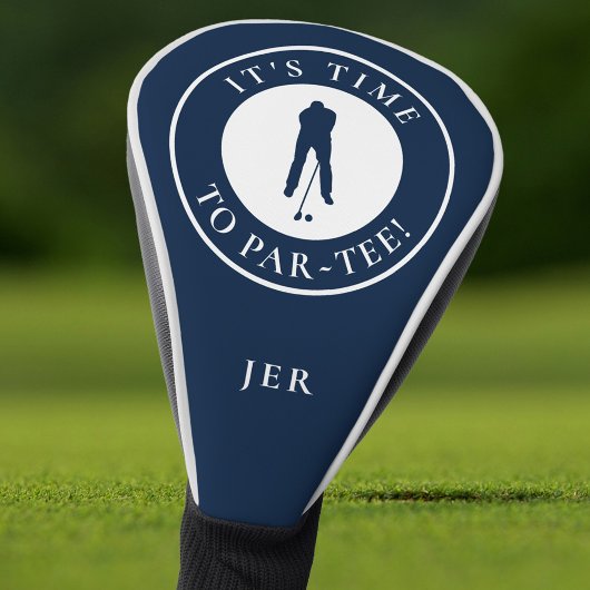 Persoonlijke Par Tee Golfer Monogram Blauw Heren Golfheadcover