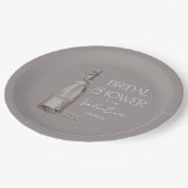 Persoonlijke Parels en Prosecco Bruidsdouche Papieren Bordje (Gekanteld)