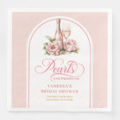 Persoonlijke parels en prosecco servet roze goud (Voorkant)