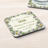 Persoonlijke paren 50th Wedding Jubileum Bier Onderzetter (Linkerzijde)