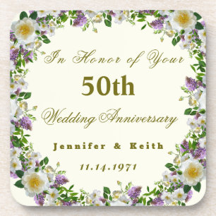 Persoonlijke paren 50th Wedding Jubileum Bier Onderzetter