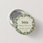 Persoonlijke paren 50th Wedding Jubileum Ronde Button 3,2 Cm (Voorkant /achterkant)